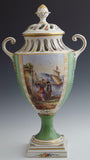 Antique Vase, Porcelain English Chelsea Gilt Decorated, Covered,1700s, Gorgeous! - Old Europe Antique Home Furnishings