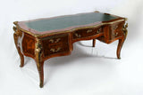 Vintage Desk, Bureau Platte, Ormolu Mounted, 5 Drawer French Style, Gorgeous! - Old Europe Antique Home Furnishings