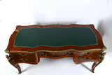 Vintage Desk, Bureau Platte, Ormolu Mounted, 5 Drawer French Style, Gorgeous! - Old Europe Antique Home Furnishings