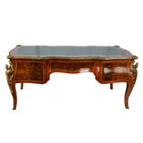 Vintage Desk, Bureau Platte, Ormolu Mounted, 5 Drawer French Style, Gorgeous! - Old Europe Antique Home Furnishings