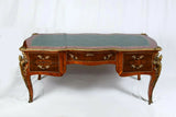 Vintage Desk, Bureau Platte, Ormolu Mounted, 5 Drawer French Style, Gorgeous! - Old Europe Antique Home Furnishings