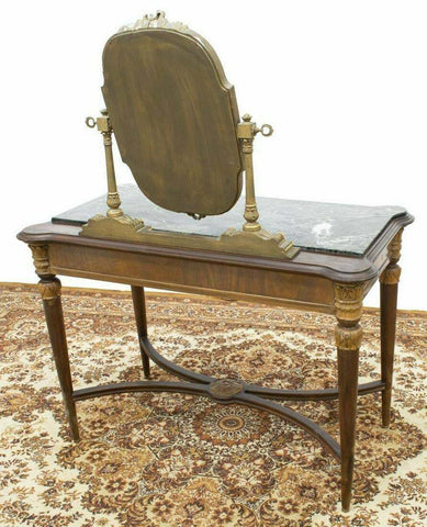 Vintage Vanity, Italian, Mirrored Marble-Top Dressing Table, Mid Centu– Old  Europe Antique Home Furnishings