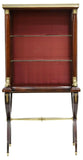 Vitrine Open Front, French Empire Style Mahogany, Brass Rail, Vintage, 1900's!! - Old Europe Antique Home Furnishings