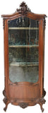 Vitrine, Louis XV Style Mahogany Curved Glass, Display, Vintage / Antique!! - Old Europe Antique Home Furnishings
