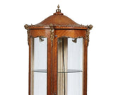 Vitrine, Louis XV Style Carved Mahogany Circular Glass Vitrine, Unusual, 20th C! - Old Europe Antique Home Furnishings