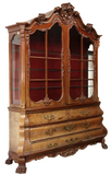 Vitrine, Display, Bombe, Dutch Style, Mahogany & Burlwood Faced, Glazed Doors! - Old Europe Antique Home Furnishings