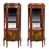 Vitrines, Louis XV Style Ormolu Mounted, Carved Mahogany, Pair, 20th C, Vintage! - Old Europe Antique Home Furnishings