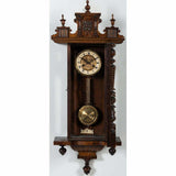 Vintage Wall Clock, Austrian Victorian, Mahogany, 19th Century ( 1800s ), Beautiful! - Old Europe Antique Home Furnishings