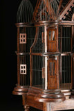 Wooden Birdcage, A Victorian Style Wire And Carved Wood Cathedral Cage, Gorgeous!! - Old Europe Antique Home Furnishings