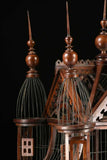 Wooden Birdcage, A Victorian Style Wire And Carved Wood Cathedral Cage, Gorgeous!! - Old Europe Antique Home Furnishings