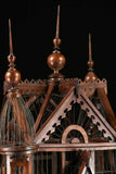 Wooden Birdcage, A Victorian Style Wire And Carved Wood Cathedral Cage, Gorgeous!! - Old Europe Antique Home Furnishings