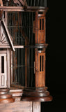 Wooden Birdcage, A Victorian Style Wire And Carved Wood Cathedral Cage, Gorgeous!! - Old Europe Antique Home Furnishings