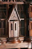 Wooden Birdcage, A Victorian Style Wire And Carved Wood Cathedral Cage, Gorgeous!! - Old Europe Antique Home Furnishings