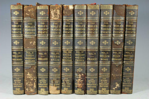 World Famous Events and The Story of the Greatest Nations, antique 1913 - Old Europe Antique Home Furnishings