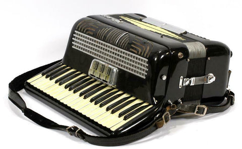Accordion, "Venice", Three-Button Settings Marked Bassoon, Mother-of-Pearl Keys - Old Europe Antique Home Furnishings