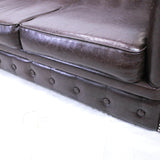 Sofa and Chair, Brown, Club  Chesterfield From England, Lovely Set! - Old Europe Antique Home Furnishings
