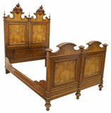 ANTIQUE BED, LOUIS PHILIPPE PERIOD FIGURED PANEL BED, 19TH Century ( 1800s ) - Old Europe Antique Home Furnishings