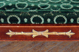 Antique Day Bed, Sleigh Form, Large French, Green, Mahogany Circa 1900, Beauty! - Old Europe Antique Home Furnishings