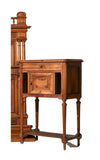 Bed, Nightstand, Marble T.,Louis XVI Style, Walnut with Rails, Vintage / Antique - Old Europe Antique Home Furnishings