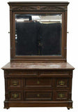 Antique Bedroom Set, Bed, 3-Piece Victorian John Sparks, Walnut, 1800s, Stunning - Old Europe Antique Home Furnishings