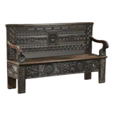 Antique Carved Bench, French Renaissance Style Carved Oak Bench, 1800s, Handsome - Old Europe Antique Home Furnishings