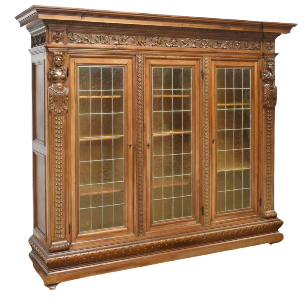 Italian Renaissance Bookcase Antique Bookcase, Carved Walnut, Italian Renaissance Revival, Gorgeous ...