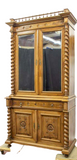 Antique Bookcase, Secretary, French Henri II Style, Mirrored, 1800s, Gorgeous!! - Old Europe Antique Home Furnishings