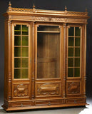 Antique Bookcase, French Henri II Style Carved Walnut, 1800s, Gorgeous! - Old Europe Antique Home Furnishings