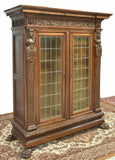Antique Bookcase, Cabinet Italian Renaissance Revival Fitted, Early 1900s! - Old Europe Antique Home Furnishings
