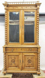 Antique Bookcase, Secretary, French Henri II Style, Mirrored, 1800s, Gorgeous!! - Old Europe Antique Home Furnishings