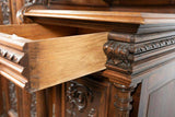 Antique Buffet A Deaux Corps Henri II Walnut Monumental, Gorgeous, 19th Century! - Old Europe Antique Home Furnishings