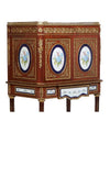Cabinet on Stand, Ormolu Mounted, Mahogany Sevres Style, Porcelain Plaque!! - Old Europe Antique Home Furnishings