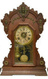 Clock, Kitchen, American, Late 19th/ 20th C., In a "Gingerbread" Case, Charming! - Old Europe Antique Home Furnishings