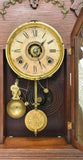 Clock, Kitchen, American, Late 19th/ 20th C., In a "Gingerbread" Case, Charming! - Old Europe Antique Home Furnishings