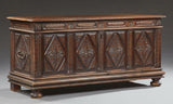 Chest, Coffer, French Provincial Carved Walnut, Early 19th C., 1800s, Gorgeous!! - Old Europe Antique Home Furnishings