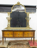 Commode & Mirror, Italian Mid Century, Marble Top, 1960's Circa, Gorgeous!! - Old Europe Antique Home Furnishings