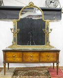 Commode & Mirror, Italian Mid Century, Marble Top, 1960's Circa, Gorgeous!! - Old Europe Antique Home Furnishings