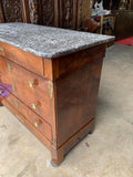 Antique Commode, Flame Mahogany Empire Style French, Gilt Metal Pulls, 1800s! - Old Europe Antique Home Furnishings