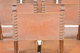 Chairs, Leather, Dining, Side, Carved Wood, Set of Six, (6), Handsome Set! - Old Europe Antique Home Furnishings