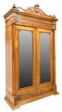 Antique Armoire, French Provincial, Fruitwood, Mirrored, 1800's, Classy Piece! - Old Europe Antique Home Furnishings