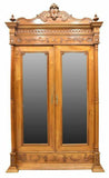 Antique Armoire, French Provincial, Fruitwood, Mirrored, 1800's, Classy Piece! - Old Europe Antique Home Furnishings