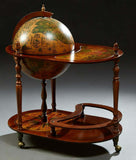 Bar, Globe, Vintage, Serving Cart, French Carved Beech World Globe Bar, 20th C.! - Old Europe Antique Home Furnishings