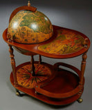 Bar, Globe, Vintage, Serving Cart, French Carved Beech World Globe Bar, 20th C.! - Old Europe Antique Home Furnishings