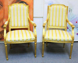 Chairs, Gold Leaf Vintage / Antique Pair of Louis XV Style, Gorgeous Pair! - Old Europe Antique Home Furnishings