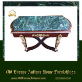 Table, Coffee, Empire Style Green Marble Top, With Ormolu, Gorgeous, Vintage!! - Old Europe Antique Home Furnishings