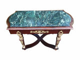 Table, Coffee, Empire Style Green Marble Top, With Ormolu, Gorgeous, Vintage!! - Old Europe Antique Home Furnishings