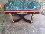 Table, Coffee, Empire Style Green Marble Top, With Ormolu, Gorgeous, Vintage!! - Old Europe Antique Home Furnishings