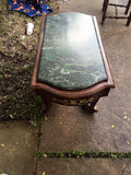 Table, Coffee, Empire Style Green Marble Top, With Ormolu, Gorgeous, Vintage!! - Old Europe Antique Home Furnishings