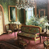 Painting, Signed, Hungarian Aristocrate Home, Oil on Canvas, Gorgeous Colors!! - Old Europe Antique Home Furnishings