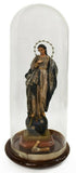 Beautiful Madonna, Religious Wax Figure Virgin St. Mary, Continental Under Dome, Antique!! - Old Europe Antique Home Furnishings